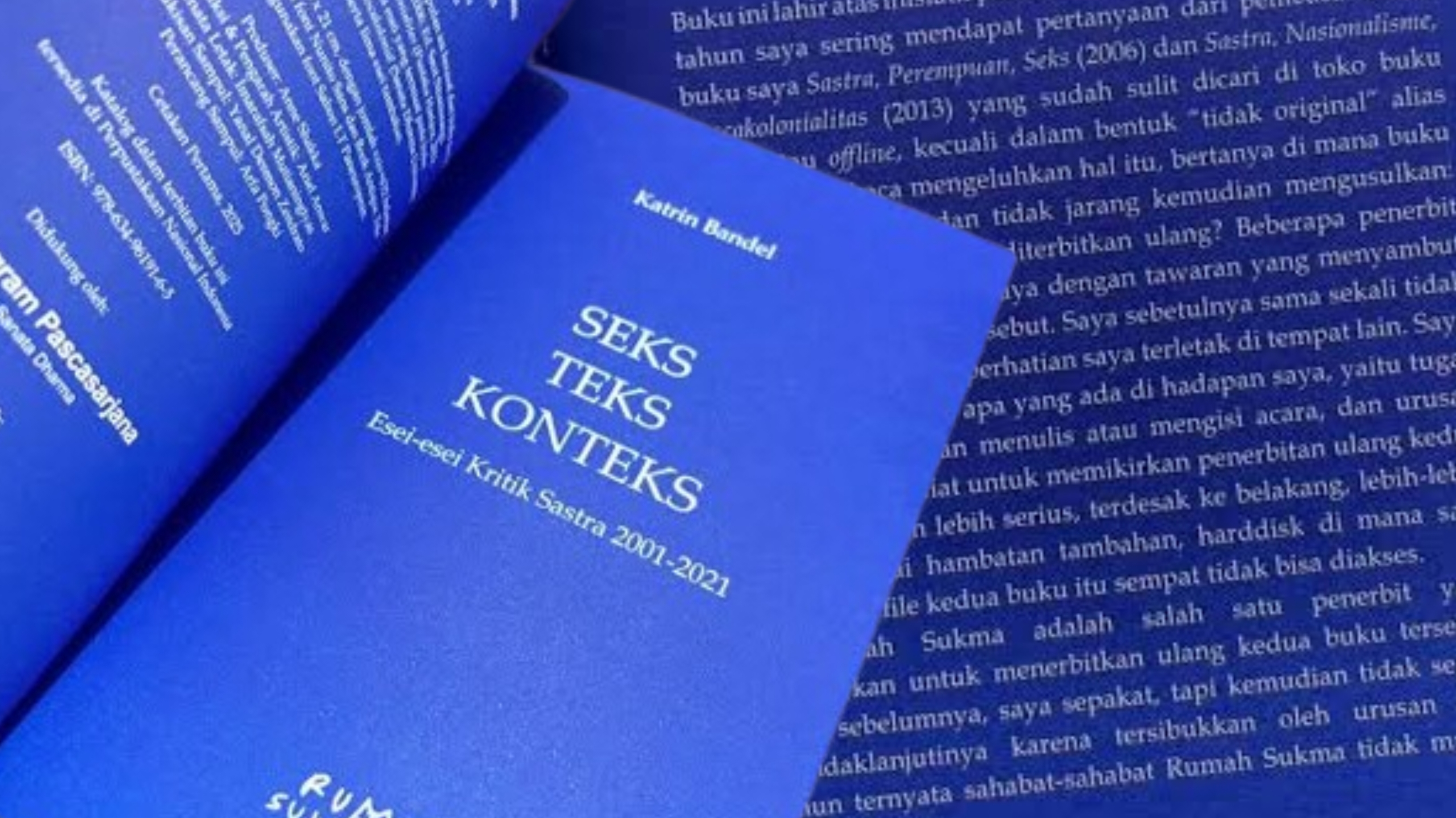 Buku Seks, Teks, Konteks: (Esei-esei Kritik Sastra 2001-2021) karya Katrin Bandel. (Kolase)