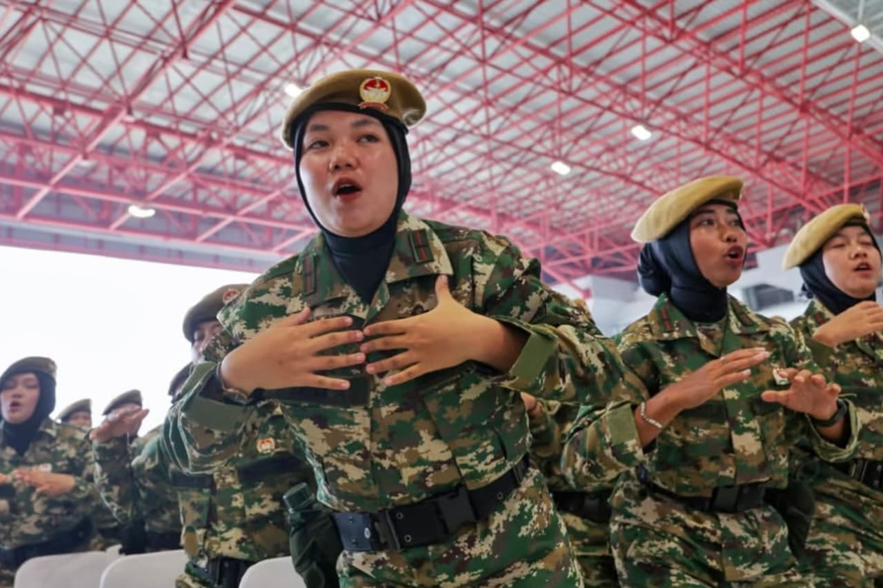 Peserta Latihan Dasar Militer (Latsarmil) Komcad ASN di Lanud Halim Perdanakusuma, Jakarta Timur. (Instagram/Tangkapan Layar)