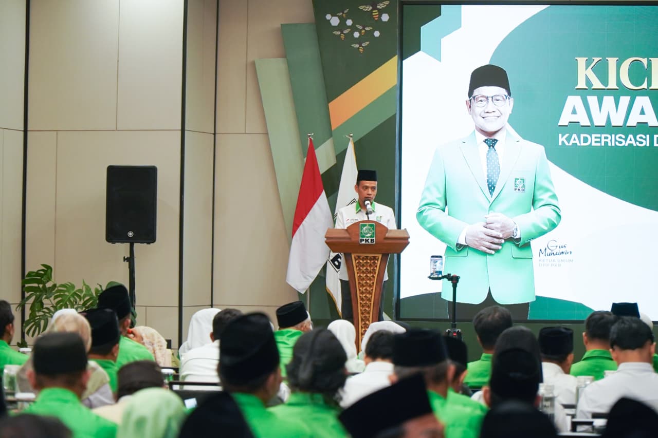 Ketua Dewan Pengurus Wilayah Partai Kebangkitan Bangsa Daerah Istimewa Yogyakarta (DPW PKB DIY) Umaruddin Masdar tengah memberikan sambutan dalam acara Kick Off dan Awarding Kaderisasi PKB DIY Tahun 2026 di Hotel FortunaSuites Malioboro Yogyakarta pada Minggu, 7 Juni 2026. (IDNVoice/Istimewa)