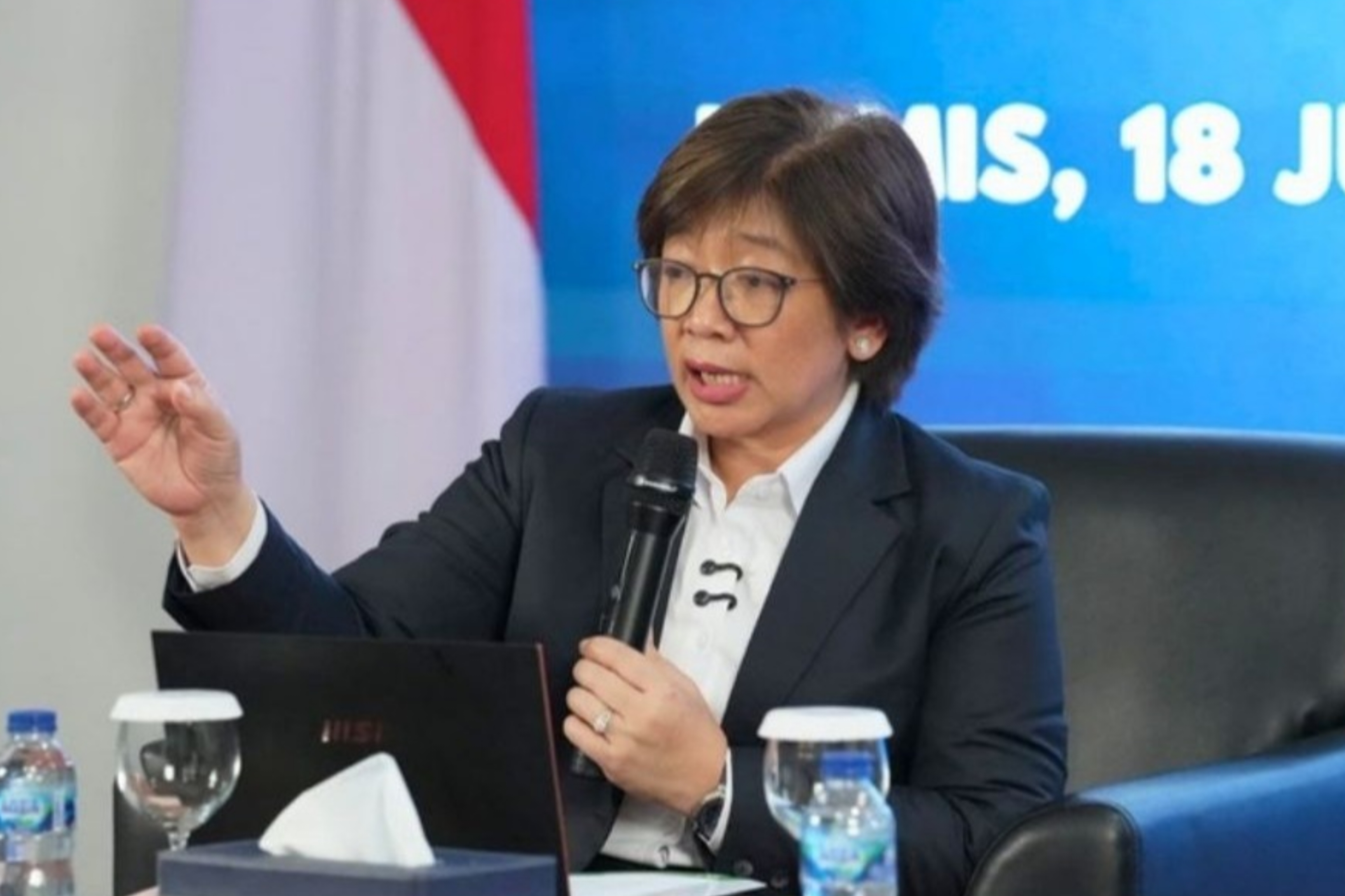 Juru Bicara sekaligus Wakil Kepala Badan Gizi Nasional (BGN), Agustina Arumsari saat konferensi pers pada Kamis, 18 Juni 2026 (IDNVoice/Biro Hukum dan Humas BGN)