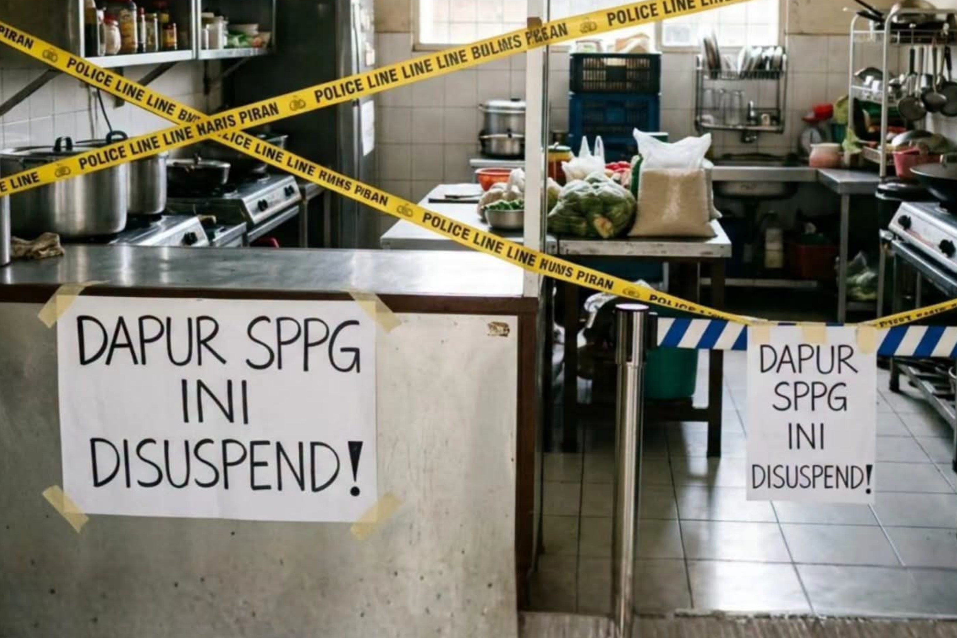 Tangkapan layar: Dapur Satuan Pemenuhan Pelayanan Gizi (SPPG) berstatus suspend. (IDNVoice/Facebook-About Tangerang)