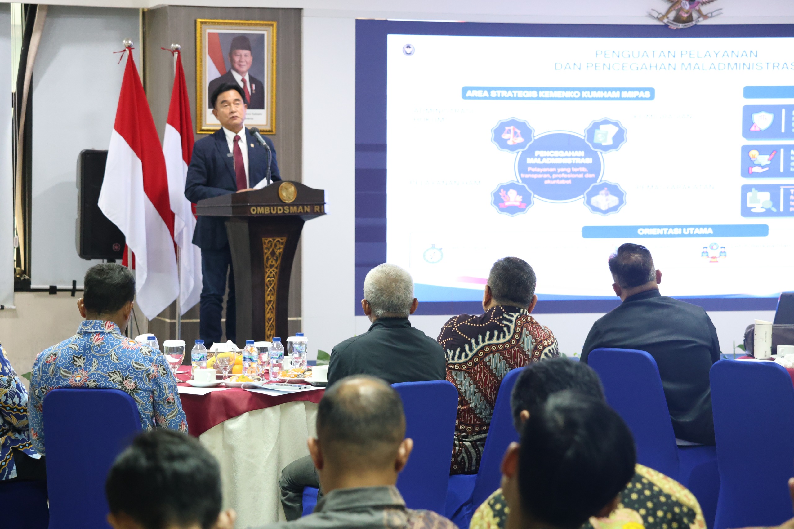 Menteri Koordinator Bidang Hukum, Hak Asasi Manusia, Imigrasi, dan Pemasyarakatan (Menko Kumham Imipas), Yusril Ihza Mahendra dalam Peringatan Hari Pelayanan Publik Internasional Tahun 2026 yang diselenggarakan oleh Ombudsman Republik Indonesia pada Senin, 23 Juni 2026. (IDNVoice/Kemenko Kumham Imipas)