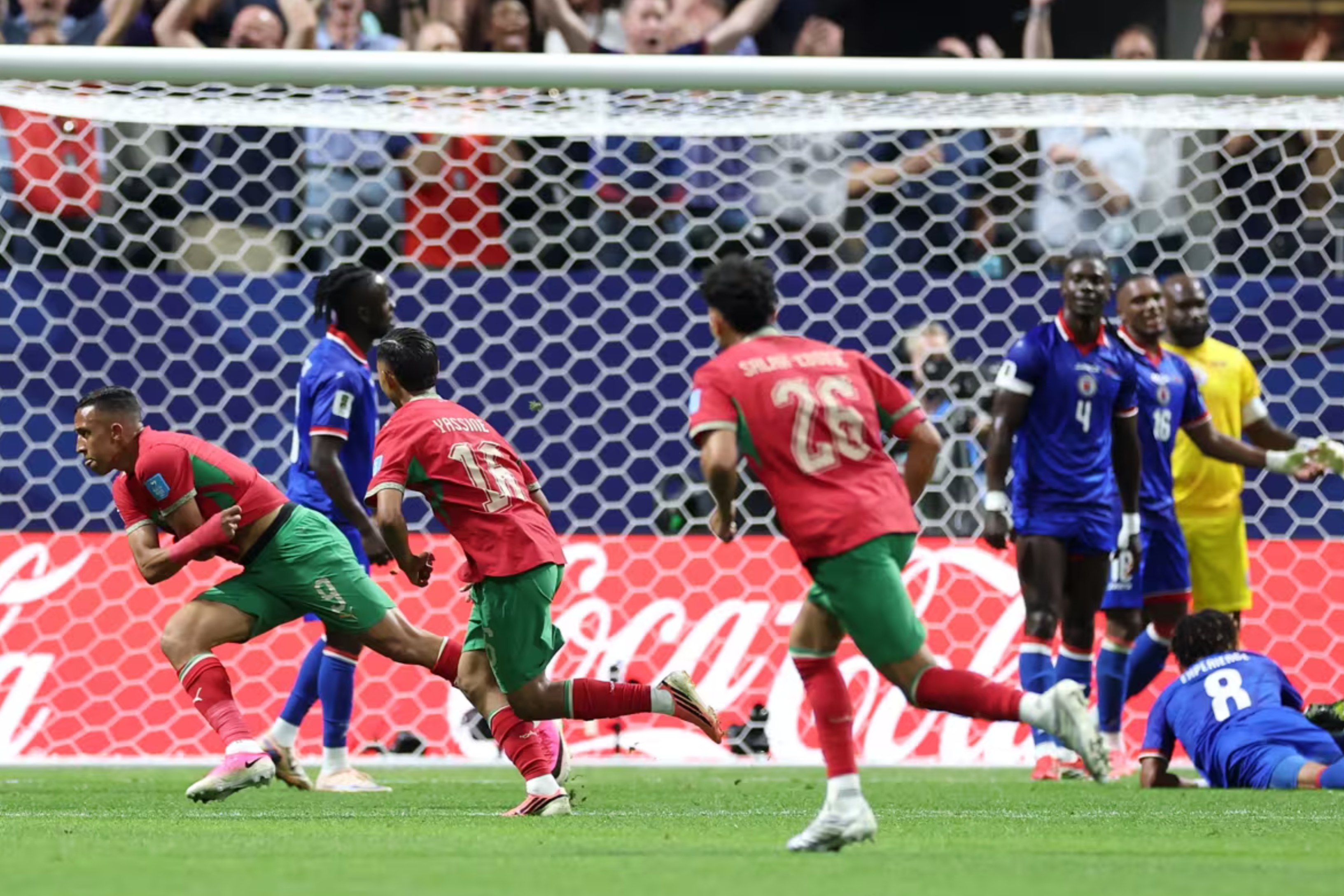 Les Grenadiers mencetak dua gol bersejarah sebelum mengucapkan selamat tinggal pada turnamen, tetapi Maroko yang akhirnya mengamankan kemenangan untuk melanjutkan perjalanan mereka di Piala Dunia. (IDNVoice/FIFA)   