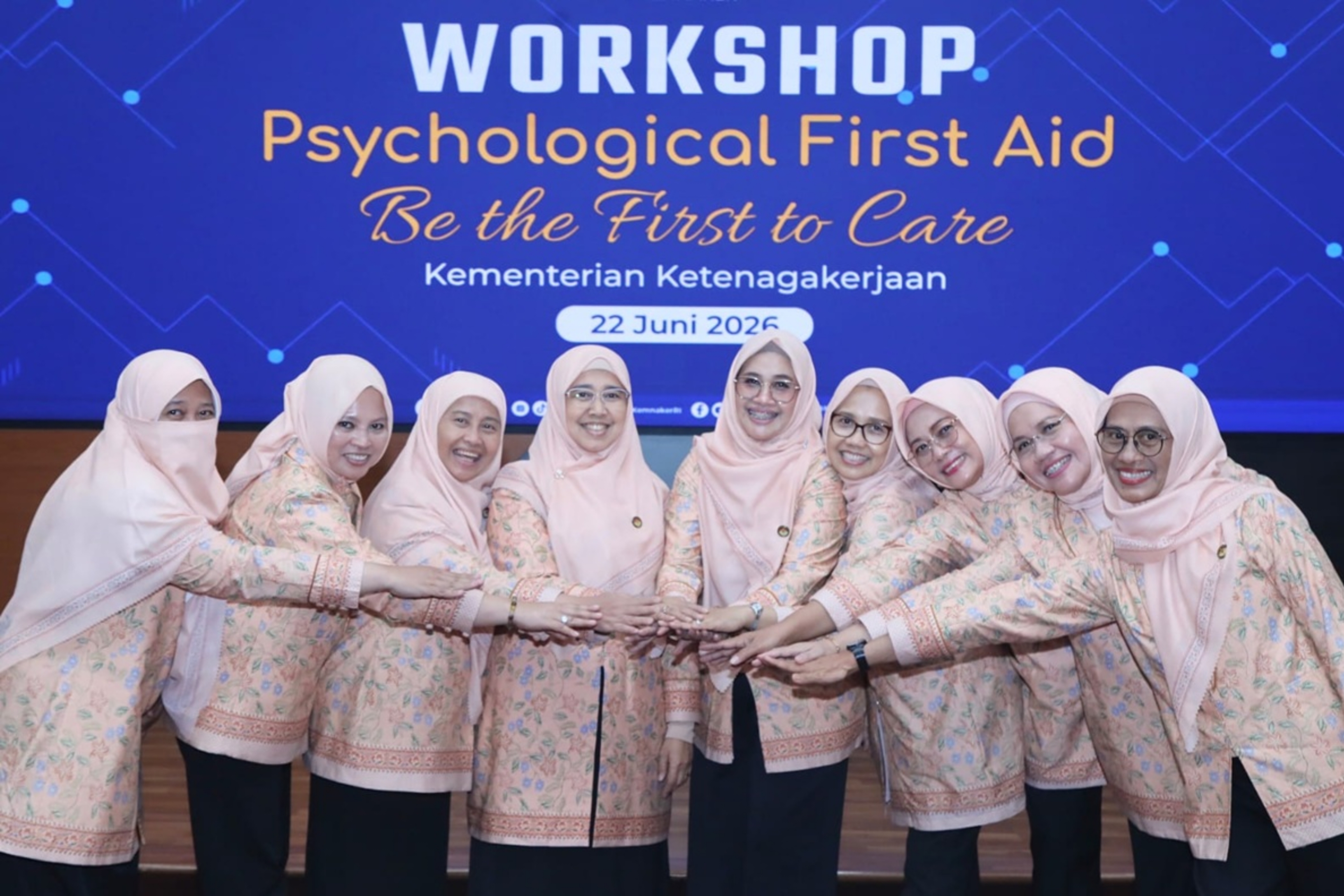 Dharma Wanita Persatuan (DWP) Kementerian Ketenagakerjaan (Kemnaker) menggelar Workshop Penguatan Kapasitas Psychological First Aid (PFA) pada 22 Juni 2026. (IDNVoice/Biro Humas Kemnaker)