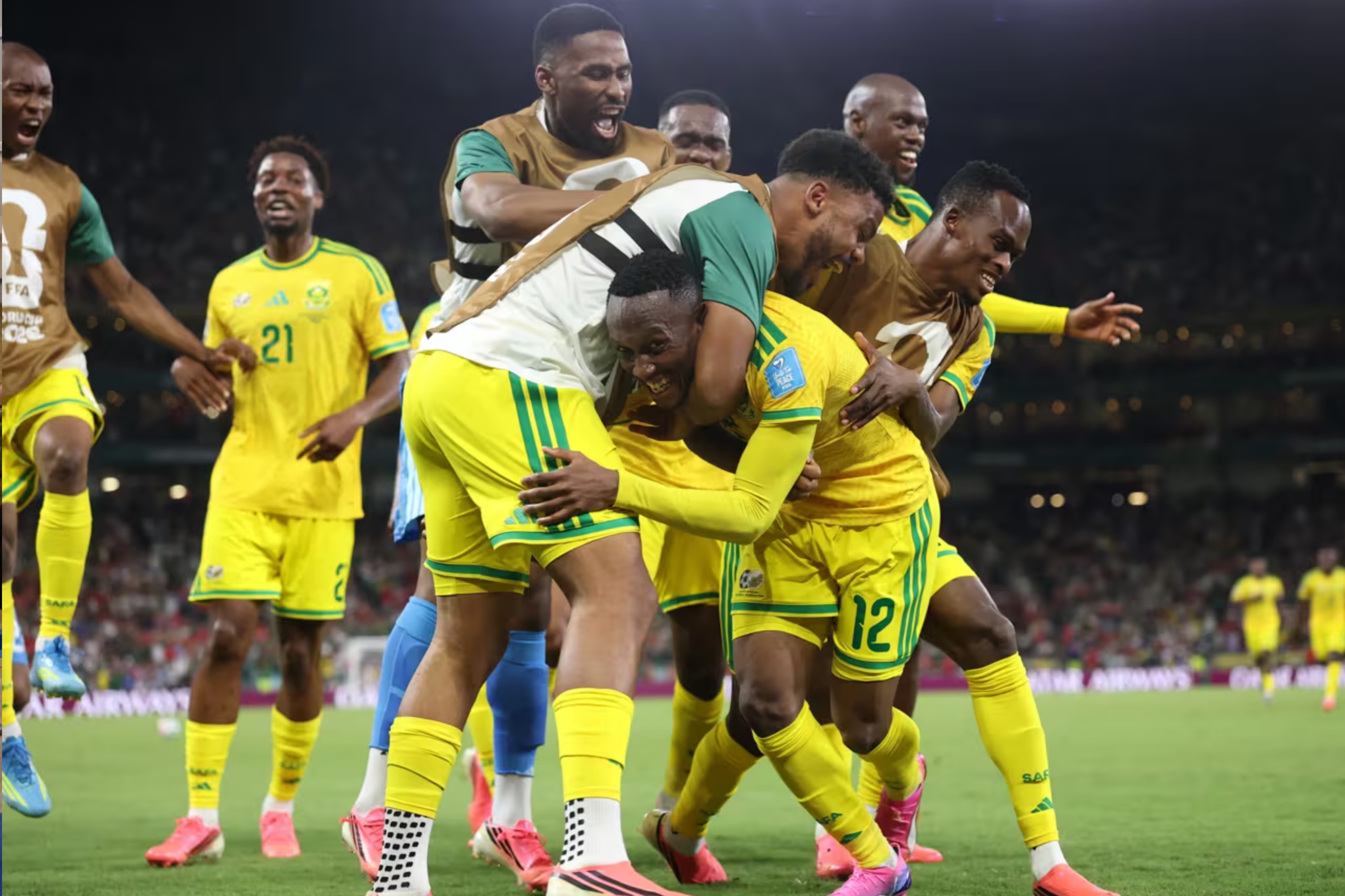 Korea Selatan lebih banyak menguasai bola di Monterrey, tetapi gol spektakuler Thapelo Maseko memastikan kemenangan sekaligus kelolosan bersejarah bagi Bafana Bafana. (IDNVoice/FIFA)