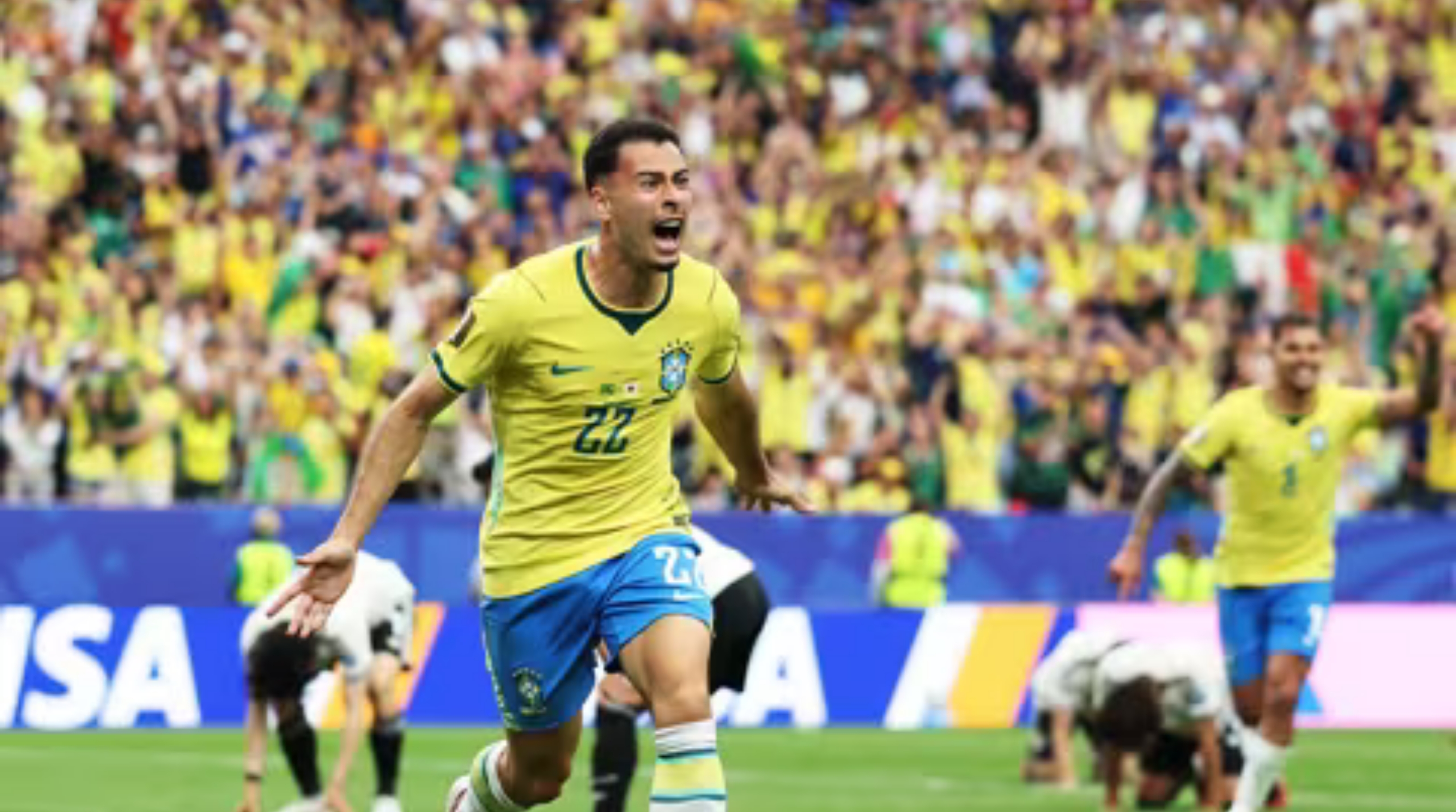 Gol dramatis Gabriel Martinelli pada masa injury time membawa Brasil meraih kemenangan atas Jepang pada babak 32 besar Piala Dunia FIFA 2026 di Houston. (IDNVoice/FIFA)