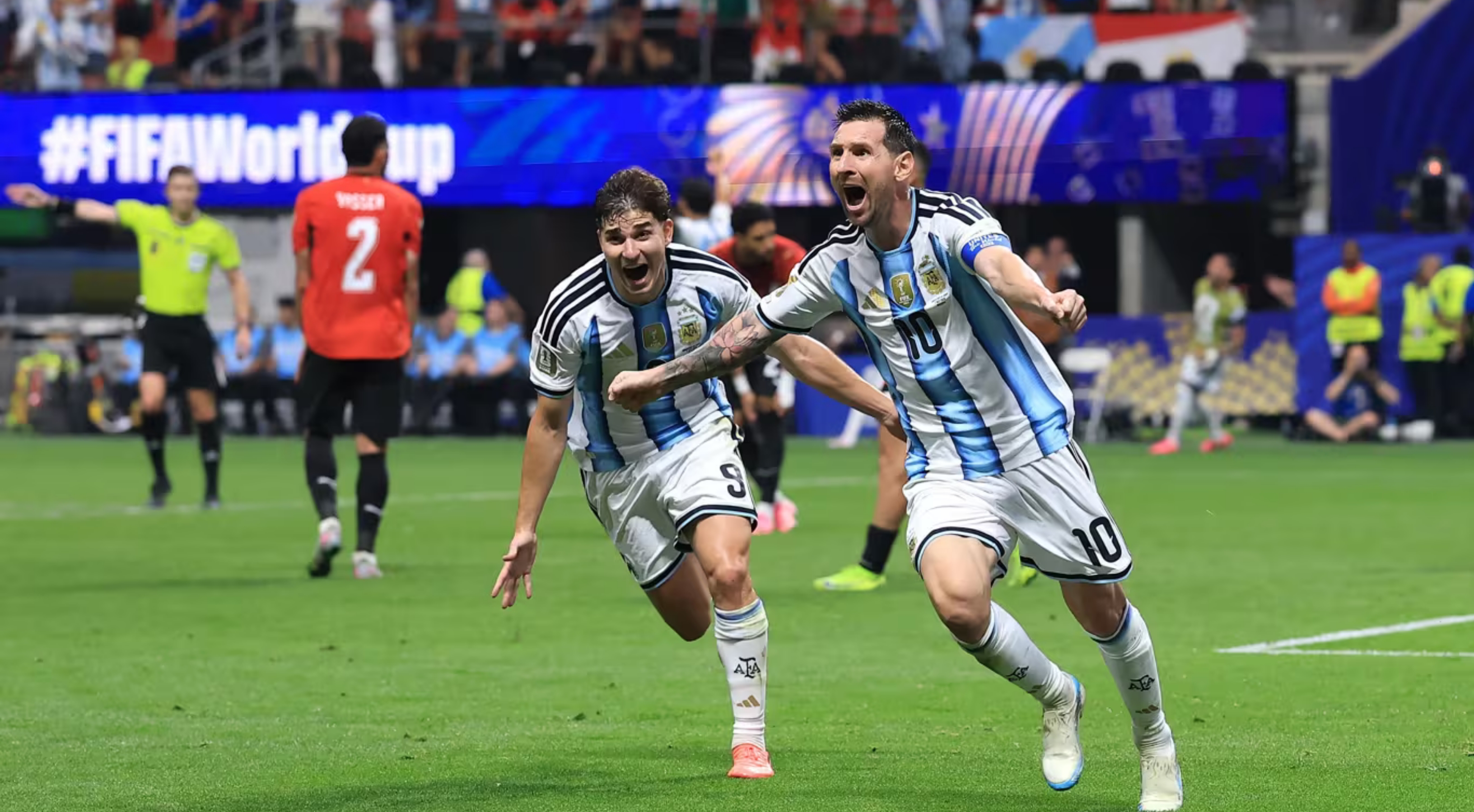 Argentina bangkit dari ketertinggalan dua gol untuk mengalahkan Mesir di Babak 16 Besar Piala Dunia FIFA 2026. (IDNVoice/FIFA) 