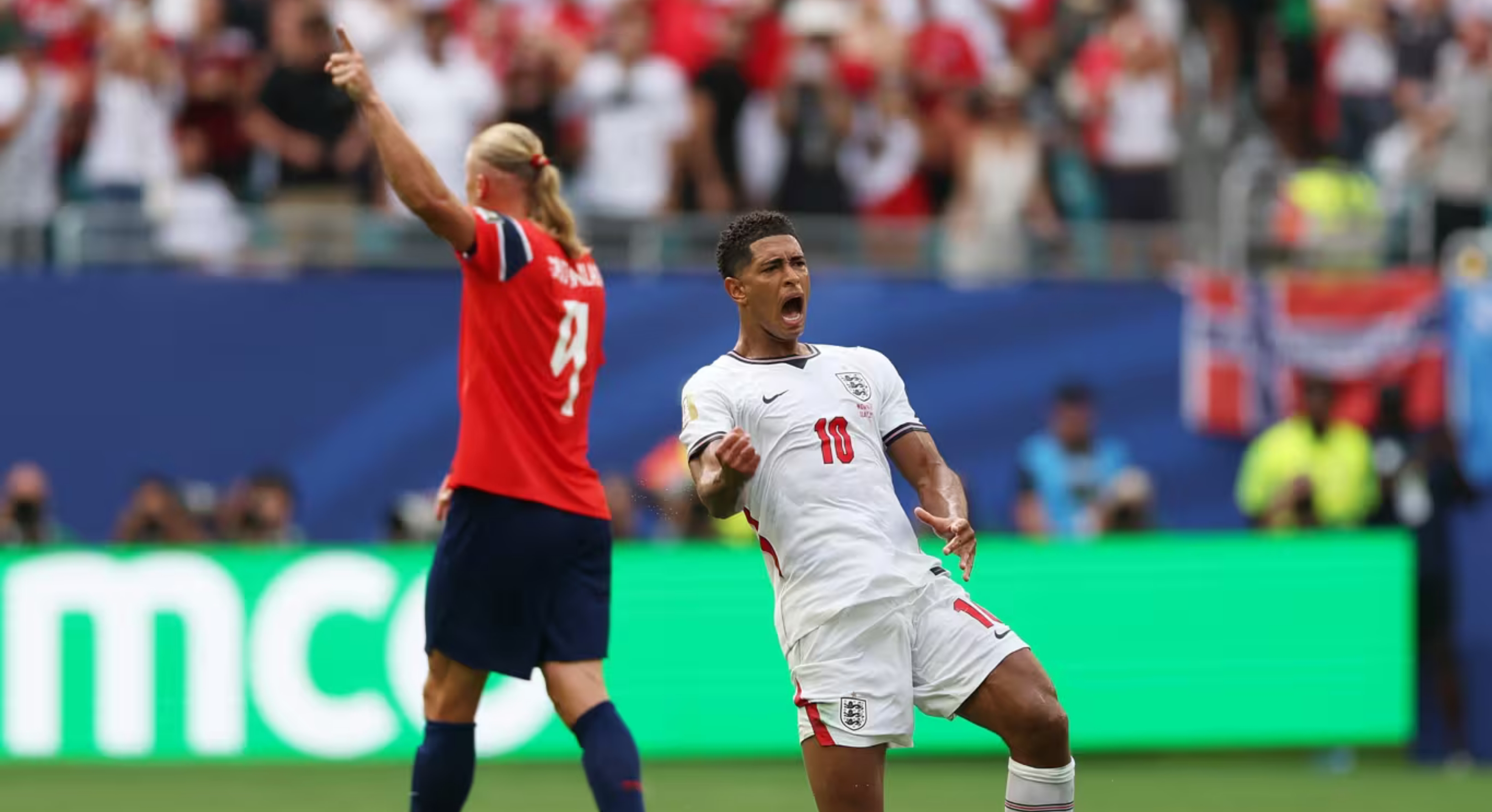 Sepasang gol Jude Bellingham membantu The Three Lions membalikkan keadaan saat bersua Norwegia, sekaligus mengamankan tiket semifinal. (IDNVoice/FIFA)