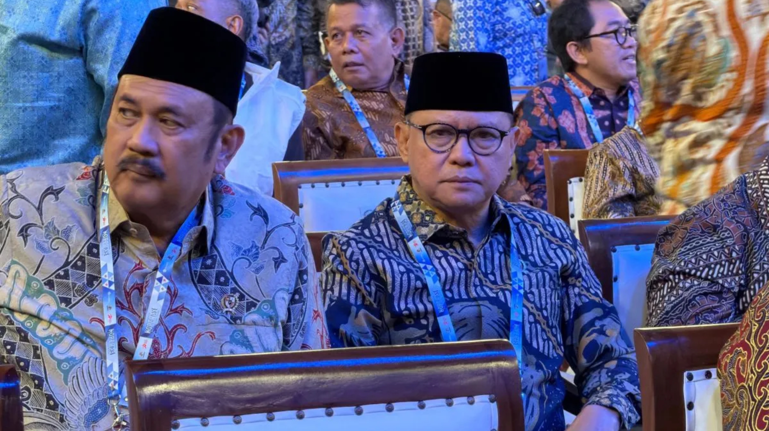 Menteri Pelindungan Pekerja Migran Indonesia (P2MI) Mukhtarudin saat menghadiri Puncak Peringatan Hari Koperasi Nasional (Harkopnas) ke-79, di Indonesia Arena, Gelora Bung Karno (GBK) pada Minggu, 12 Juli 2026. (IDNVoice/KP2MI)