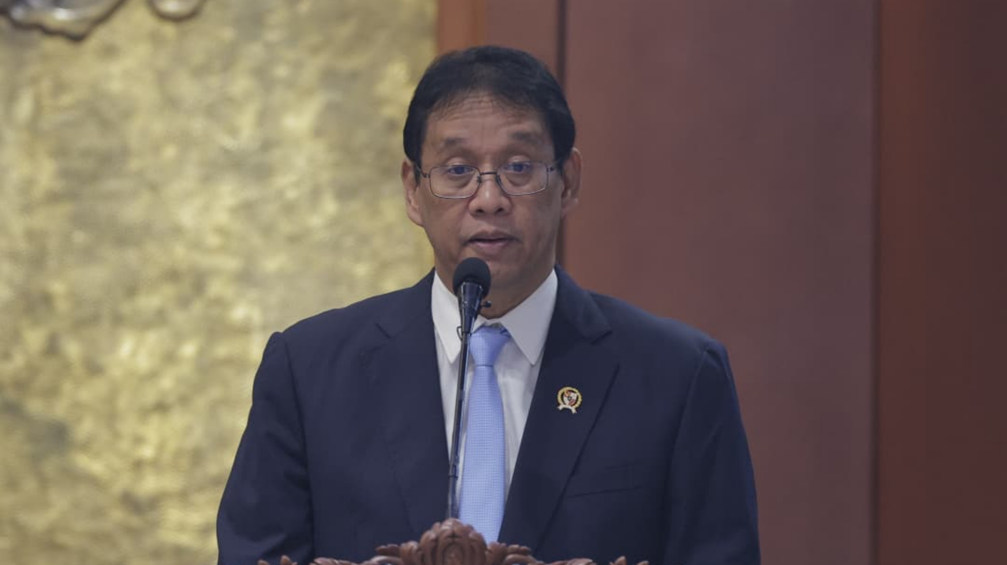 Menteri Keuangan (Menkeu) Purbaya Yudhi Sadewa menyampaikan tanggapan pemerintah dalam Rapat Paripurna ke-25 DPR Masa Persidangan V Tahun Sidang 2025-2026 di Kompleks Parlemen, Senayan, Jakarta pada Selasa, 14 Juli 2026. (IDNVoice/DPR RI) 
