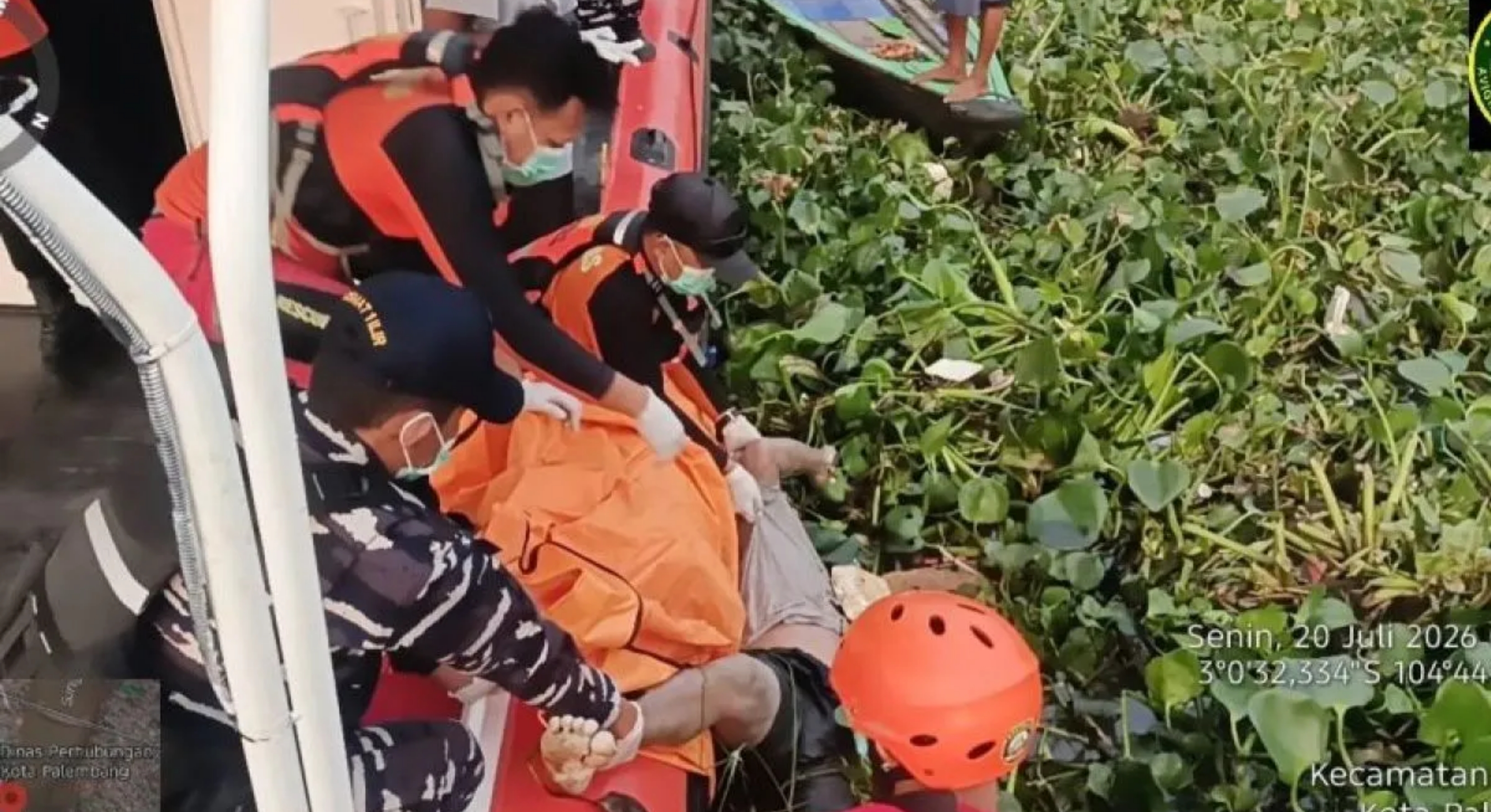 ABK Jukung Putra Kelana yang Hilang di Sungai Musi Ditemukan Meninggal, Tersangkut Eceng Gondok