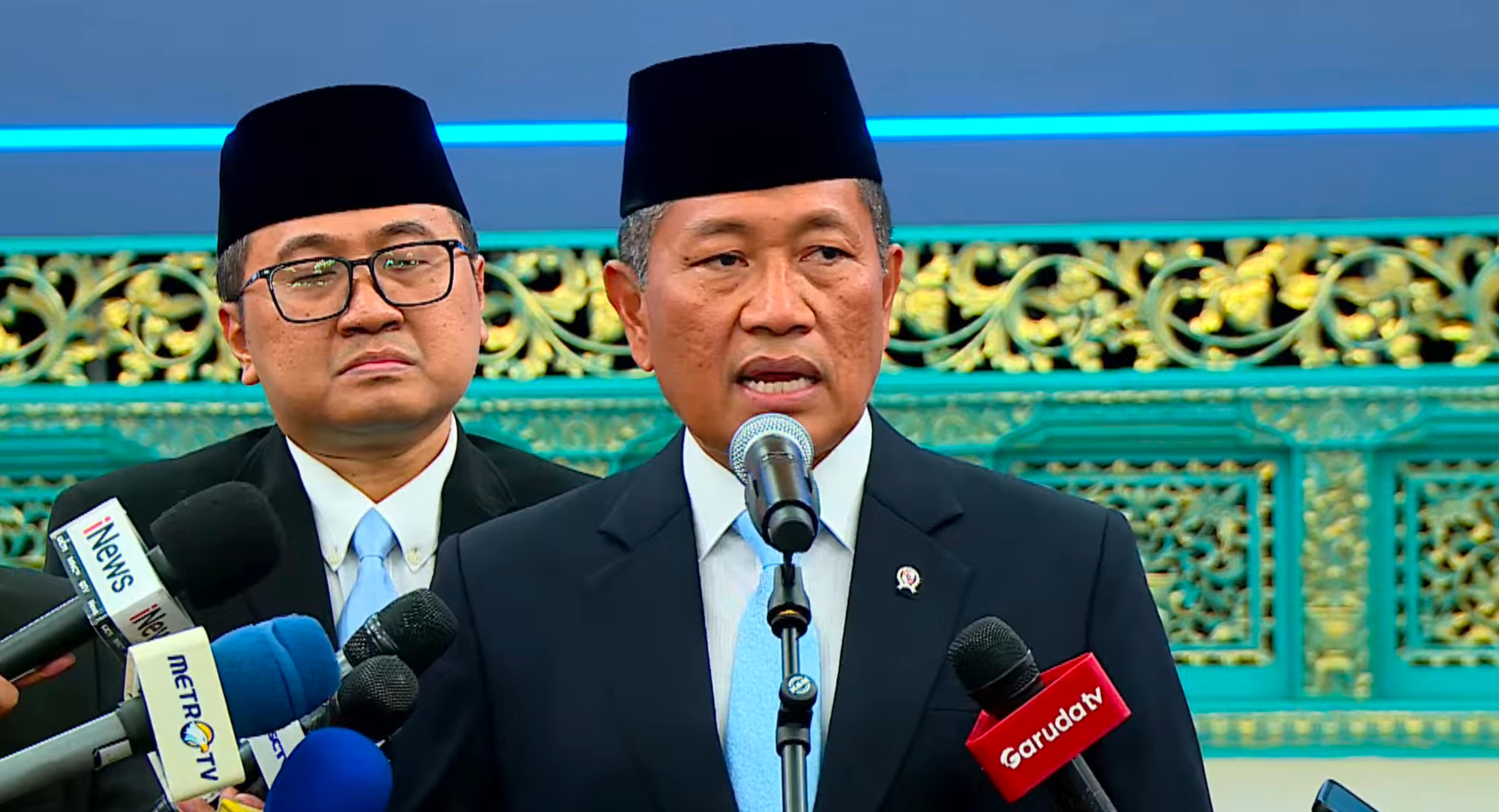Tangkapan layar: Gubernur Universitas Republik Indonesia (URI), Donny Ermawan Taufanto, memberikan pernyataan pers di Kompleks Istana Kepresidenan sesaat setelah dilantik pada Rabu, 22 Juli 2026. (IDNVoice/YouTube-Sekretariat Presiden)