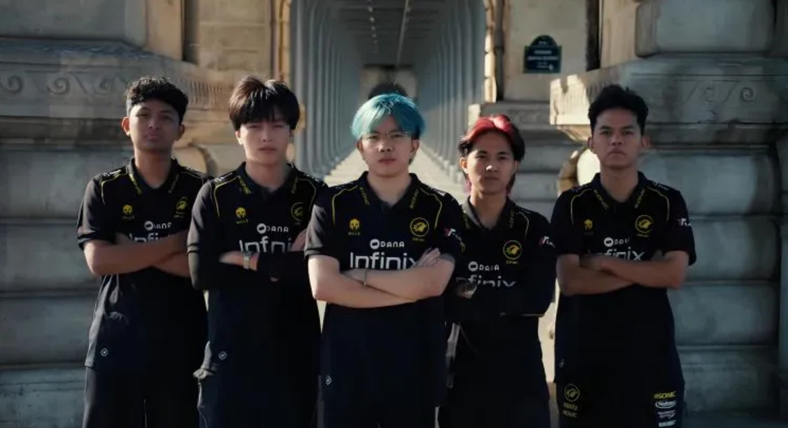 Tangkap layar: Roster tim esports ONIC dalam Knockout Stage Mobile Legends: Bang Bang Mid Season Cup (MSC) yang berlangsung dalam Esports World Cup (EWC) 2026 di Paris, Prancis pada Kamis, 30 Juli 2026. (IDNVoice/YouTube-MPL Indonesia)