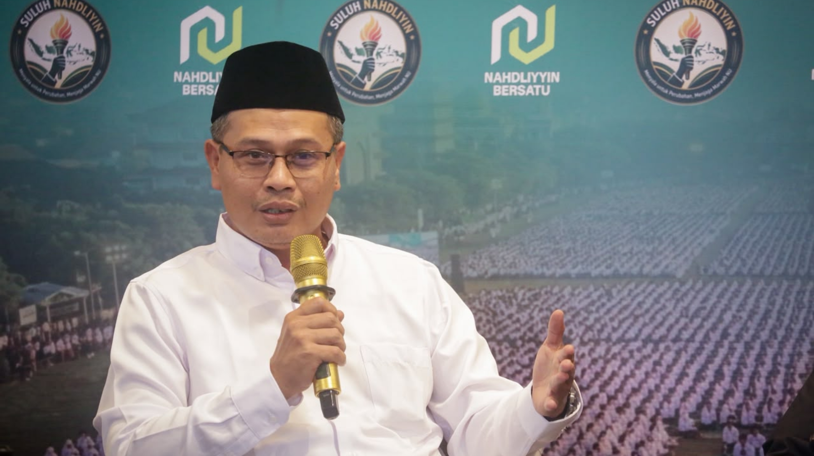 Pengasuh Pondok Pesantren Wali Salatiga, Anis Maftuhin dalam acara Serial Diskusi Muktamar ke-35 NU dengan tema Muktamar NU untuk Semua di Kafe Trisnoku, Jalan Raden Saleh, Jakarta Pusat pada Jumat, 7 Agustus 2026. (IDNVoice/FK-Istimewa)