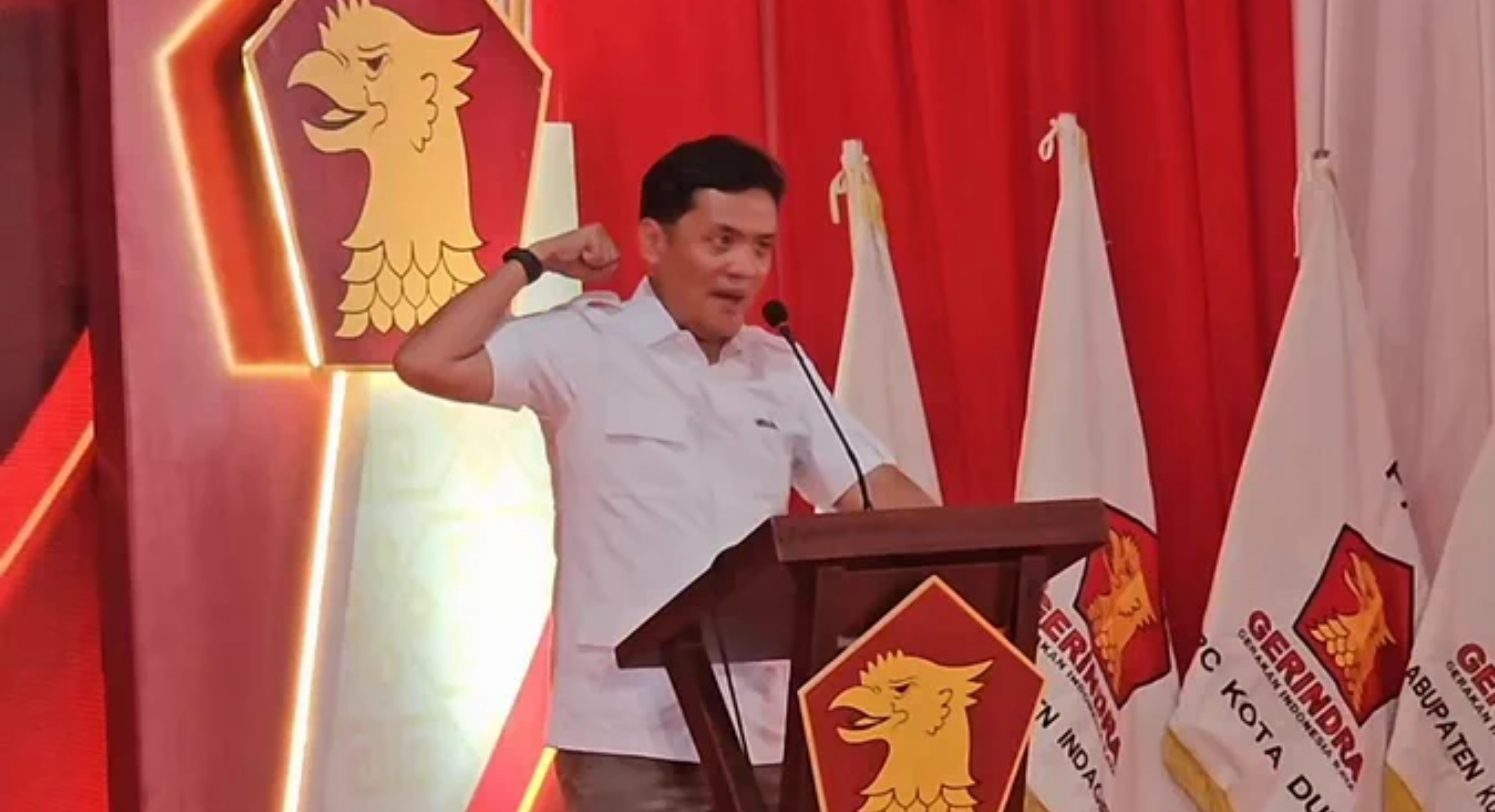 Politsi Gerindra sekaligus Ketua Komisi III DPR RI Habiburokhman saat menghadiri Diklat Laskar Gerindra Riau. (IDNVoice/X-Habiburokhman)