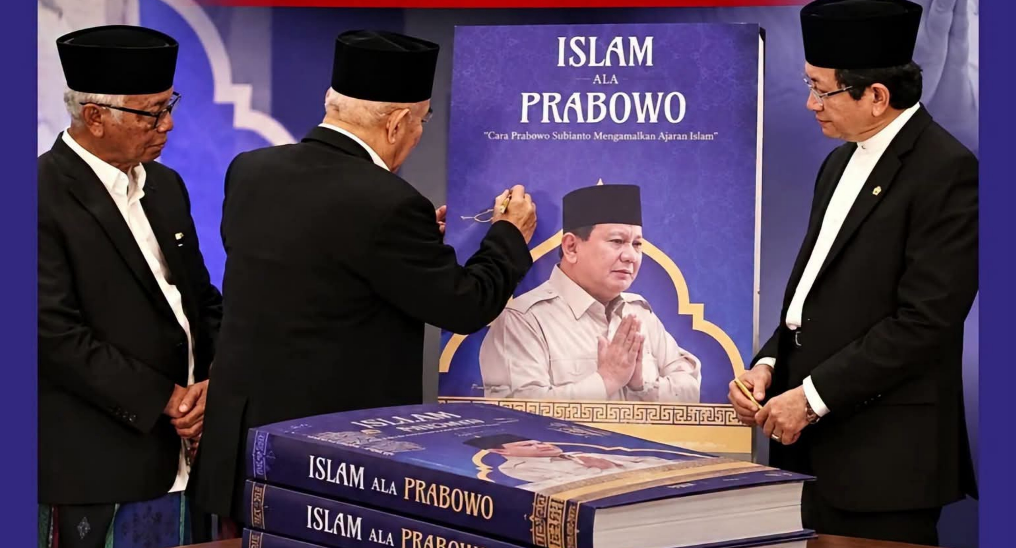 K.H. Asep Saifuddin Chalim (Ketua Pergunu), K.H. Anwar Iskandar (Ketua MUI) dan K.H. Nasaruddin Umar (Menteri Agama) dalam peluncuran buku 