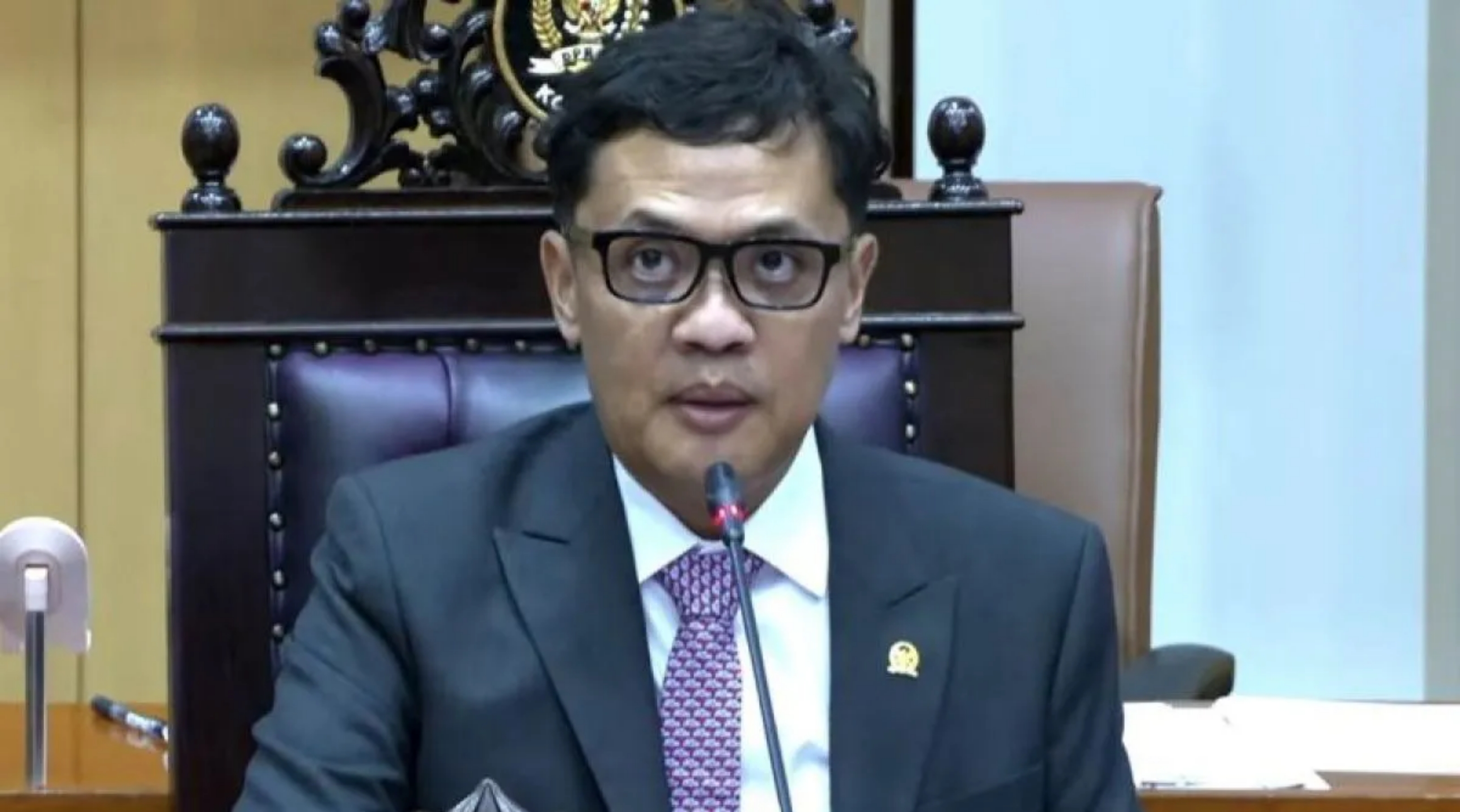Ketua Komisi III DPR RI Habiburokhman saat mengikuti rapat daring bersama Pusat Kajian Antikorupsi (Pukat) UGM di kompleks parlemen, Jakarta pada Senin, 14 September 2026. (IDNVoice/DPR RI)