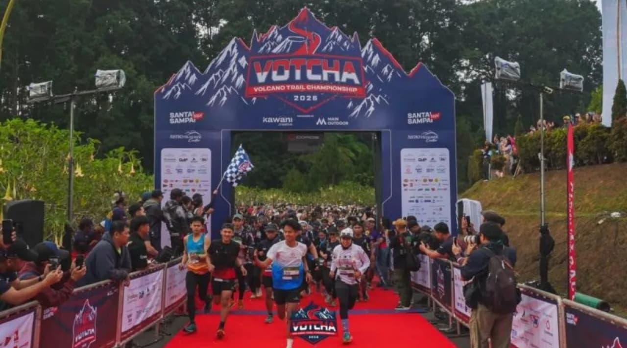 Para peserta yang menyemarakkan gelaran Volcano Trail Championship (VOTCHA) 2026 yang berlangsung di Gunung Tangkuban Perahu, Jawa Barat pada Minggu, 13 September 2026. (IDNVoice/VOTCHA)