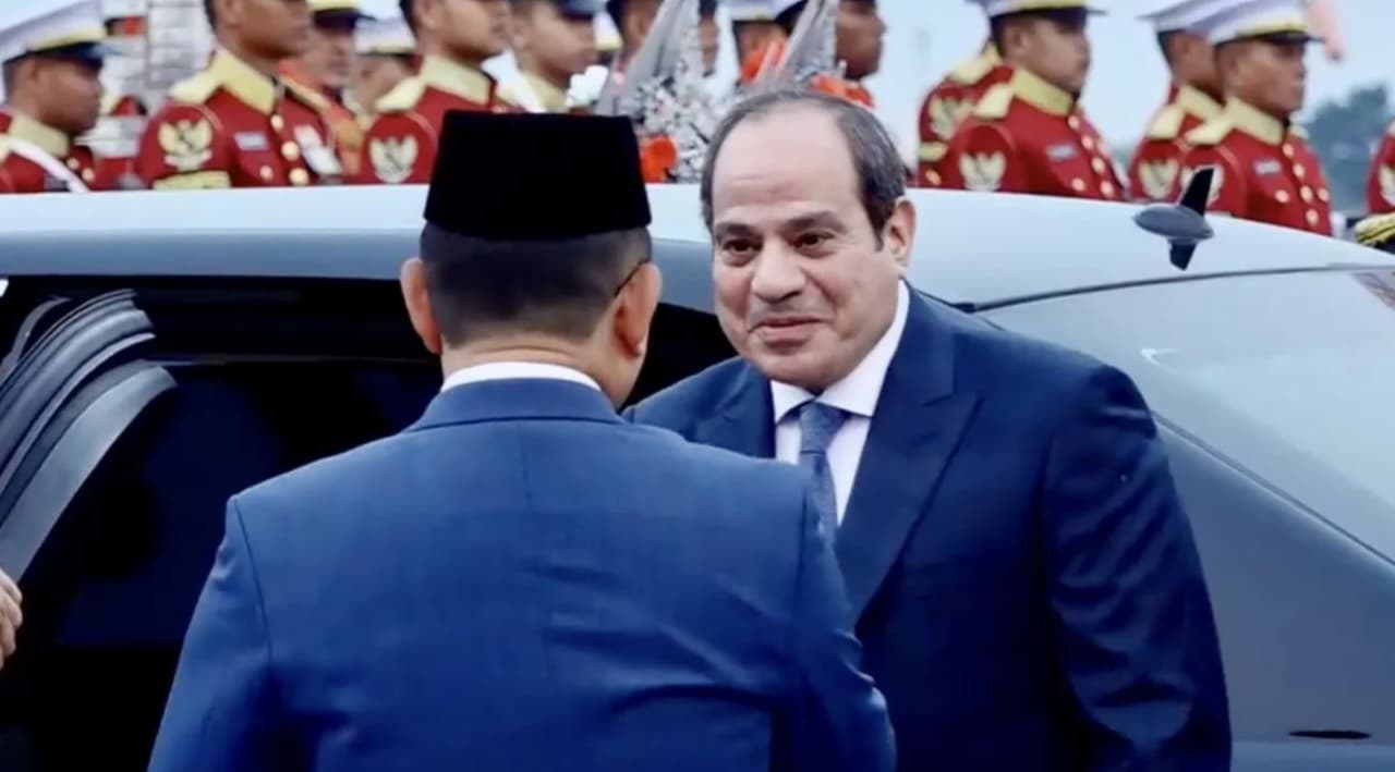Presiden Mesir Abdel Fattah al-Sisi tiba di Lanud Halim Perdanakusuma, Jakarta pada Sabtu, 10 Oktober 2026. (IDNVoice/DK-Istimewa)