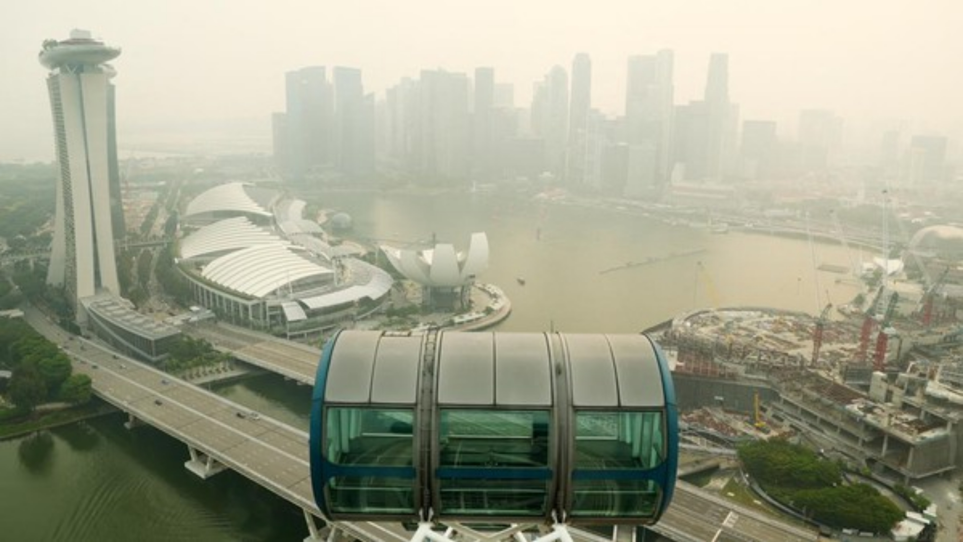 Kabut asap di Marina Bay Street. (IDNVoice/Reuters)