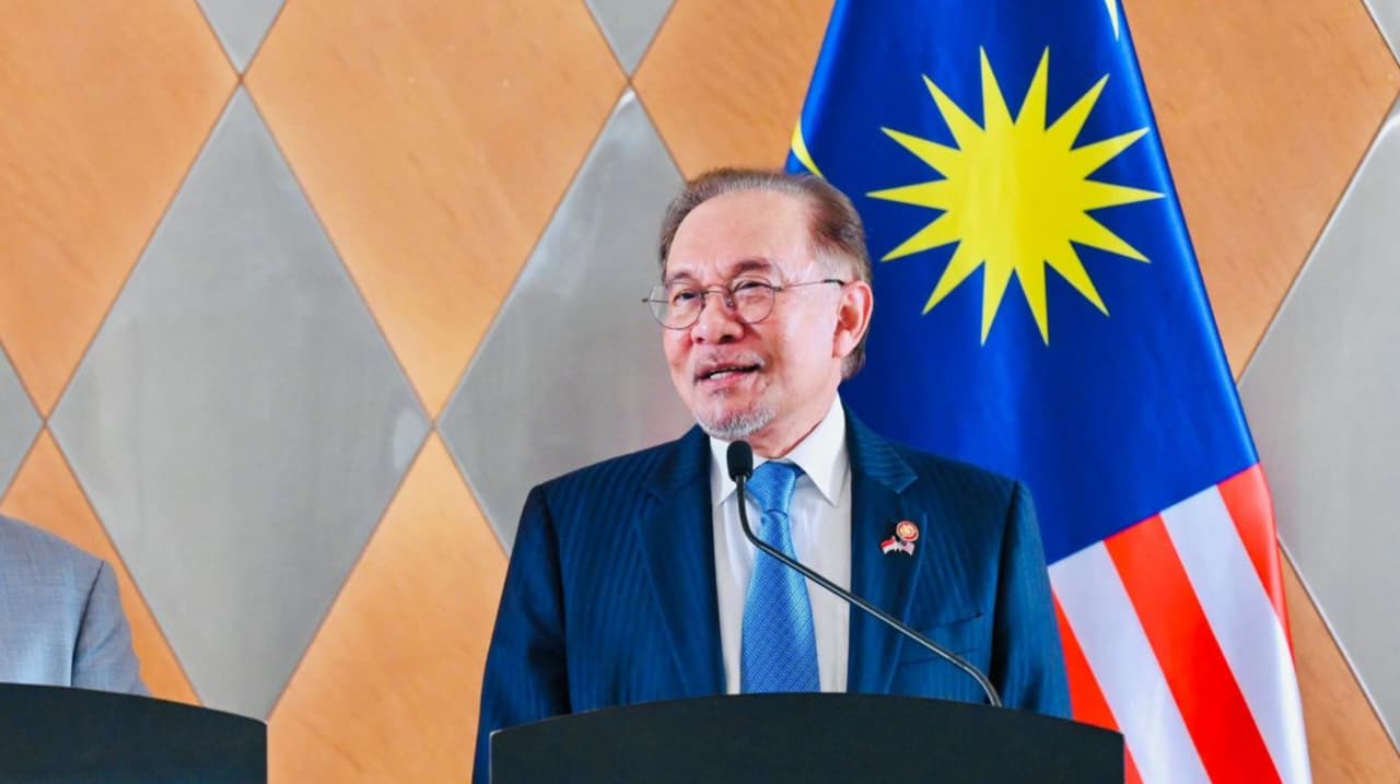 Perdana Menteri (PM) Malaysia, Anwar Ibrahim. (IDNVoice/BPMI Setpres)