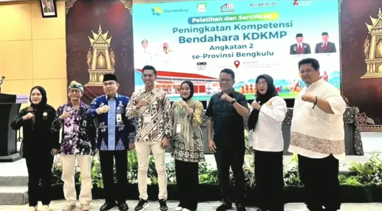 Pelatihan dan Sertifikasi Kompetensi Bendahara KDKMP Angkatan II se-Provinsi Bengkulu yang resmi dibuka di Grage Hotel Bengkulu pada Jumat, 23 Oktober 2026. (IDNVoice/Pemprov Bengkulu)